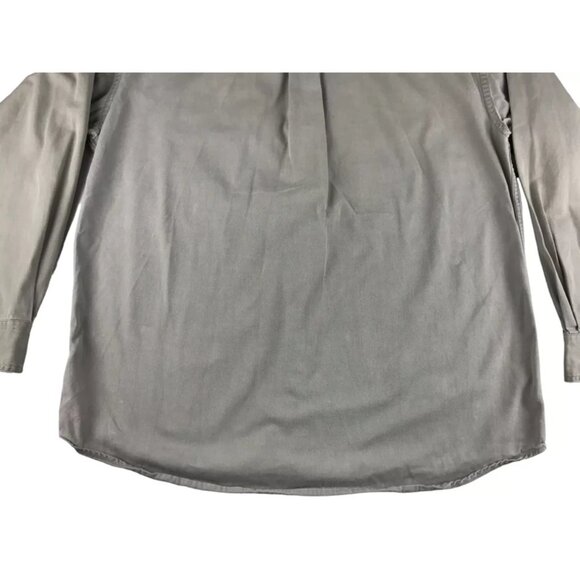 Lands'‎ End Mens Khaki Long Sleeve Pockets Button Up Shirt Size L (16-16.5) - Picture 9 of 9